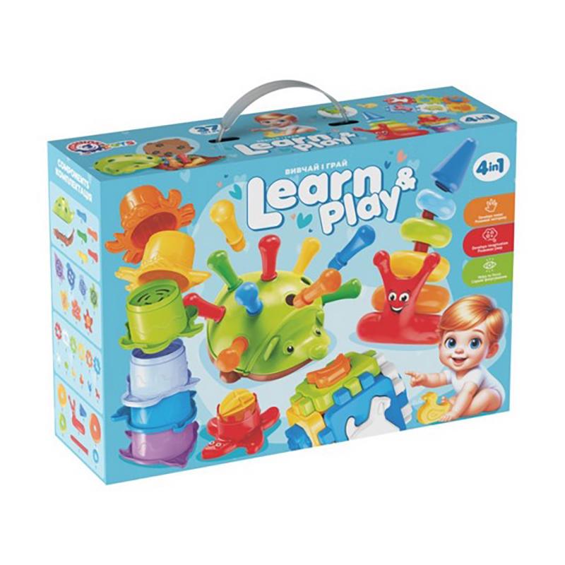 Ігровий набір для малюків ТехноК Learn&play 4в1 пірамідки/їжачок/кубик (35672477)