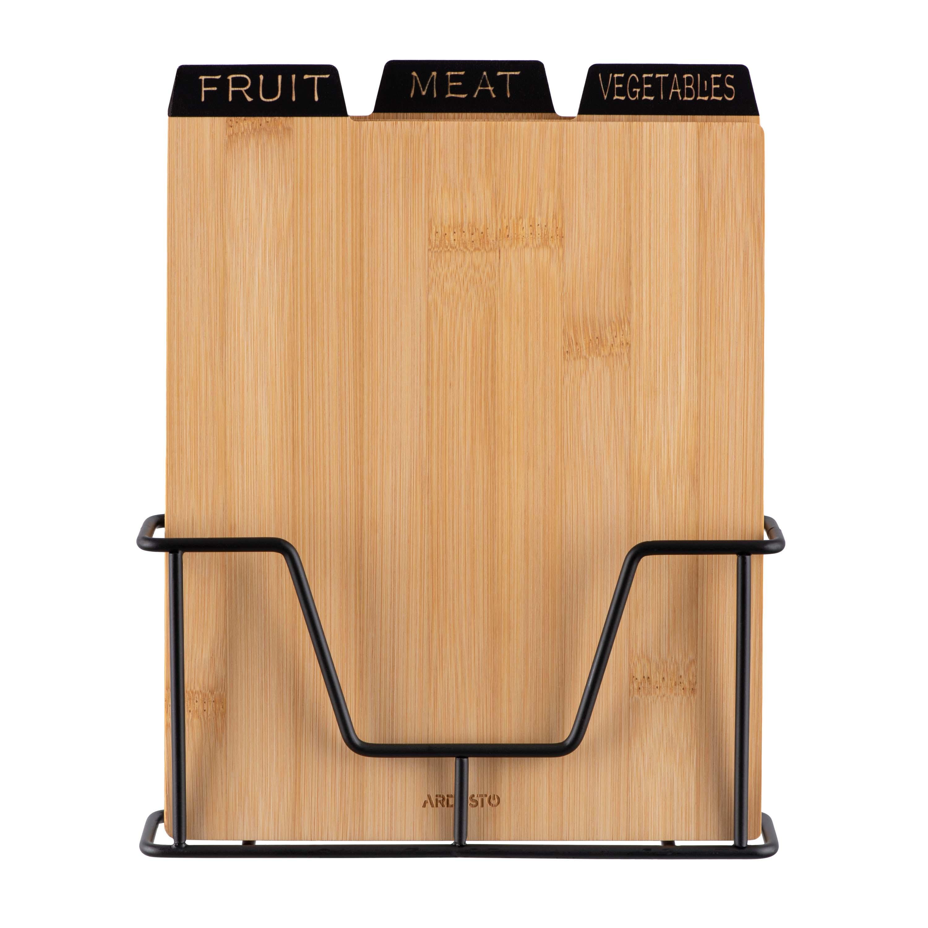 Набор кухонных досок на подставке ARDESTO Midori, 3 шт, 23.5х7.5х27см, бамбук, металл (ERC-AR1427B)