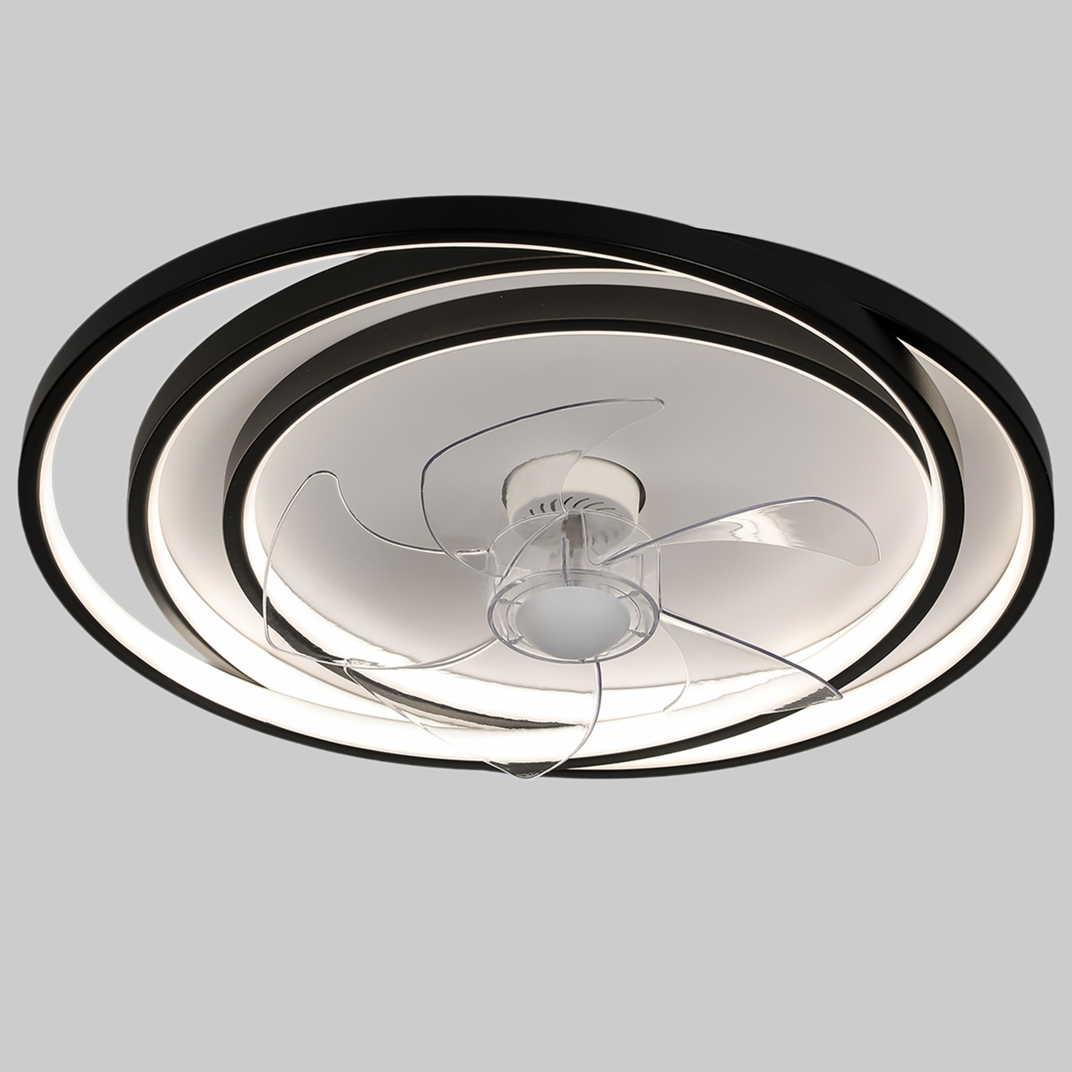 Люстра-вентилятор с пультом 70W 50 см (87-5088A BK+WH)