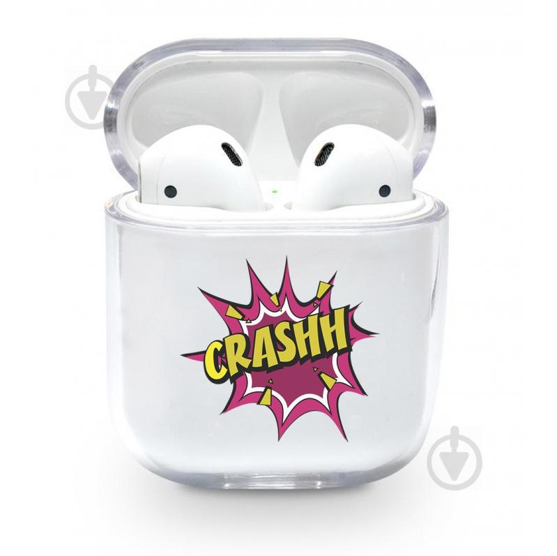 Прозрачный силиконовый чехол Apple AirPods с рисунком - Crashh (KAP1120)