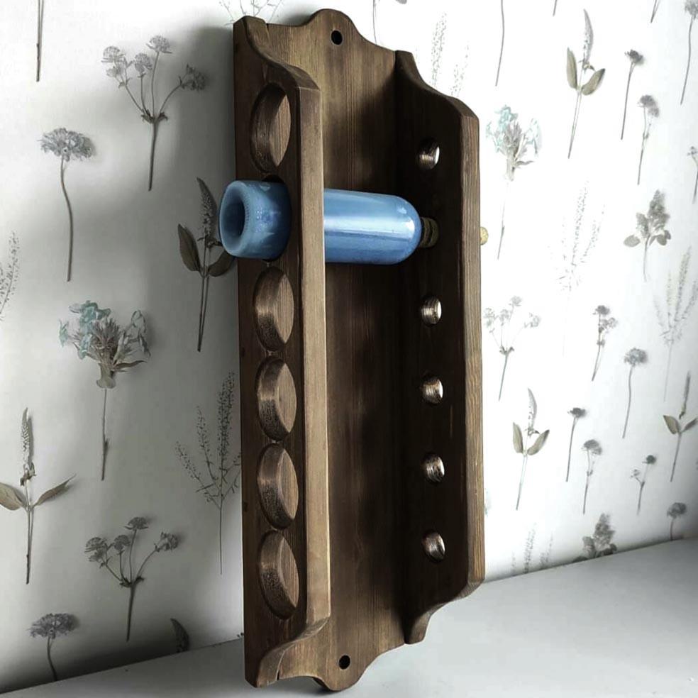 Полка для вина настенная из дерева Отофу Сепия (ПНК-013308)