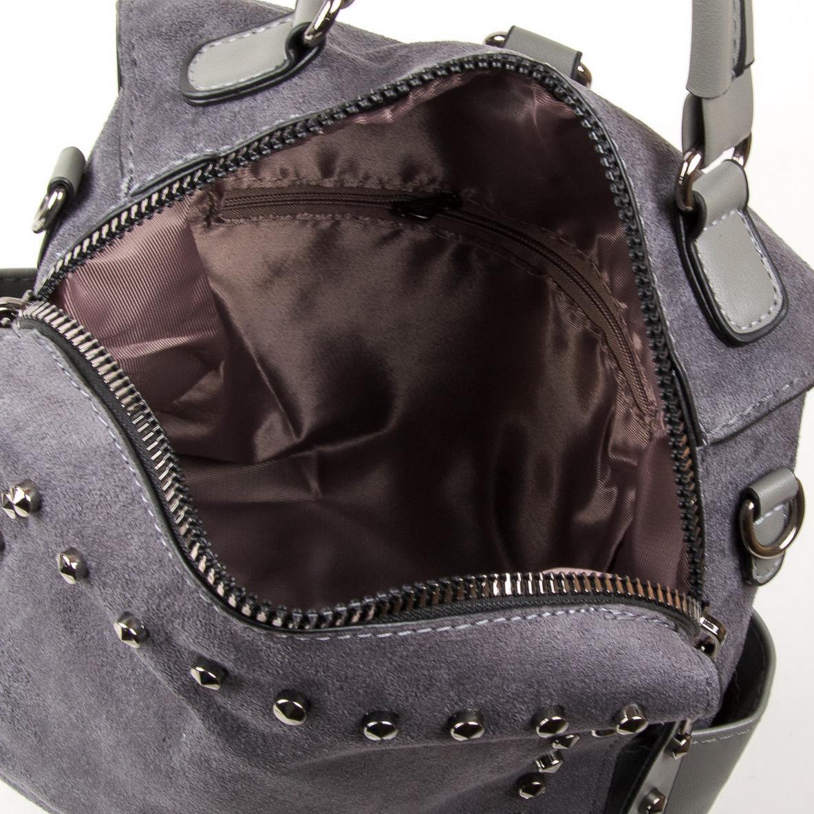 Женская модельная сумка-рюкзак из замша Fashion 11045 Серый - фото 4