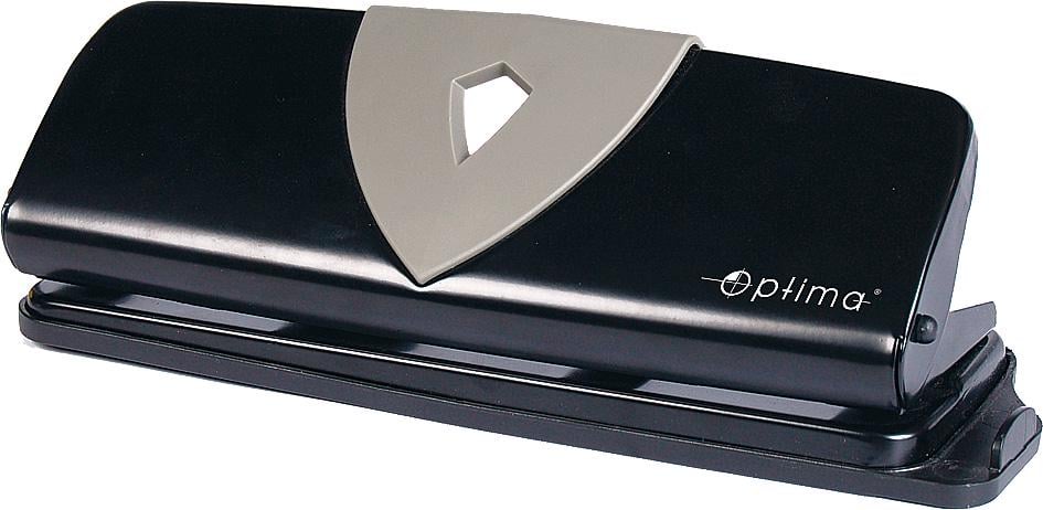Діркопробивач Optima до 25 аркушів металевий Чорний (O40163)