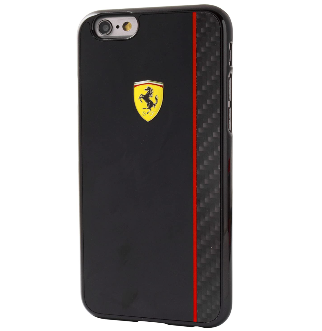 Чохол-накладка Ferrari Scuderia Hard Case Glossy with Real Carbon Fiber Plate iPhone 6/6S, Black (FECBSHCP6BK)