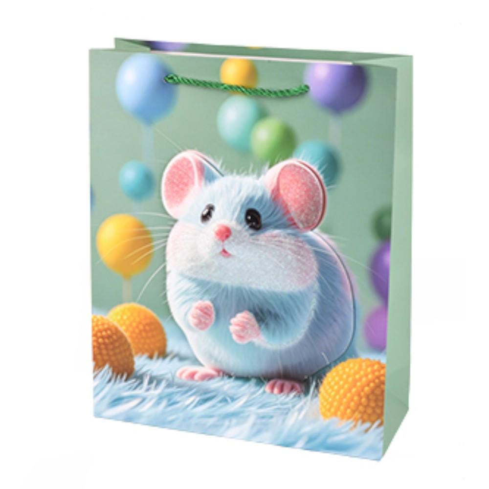 Подарунковий пакет Hamster 3D R34518-M 26х32х10 см Салатовий (34965007)