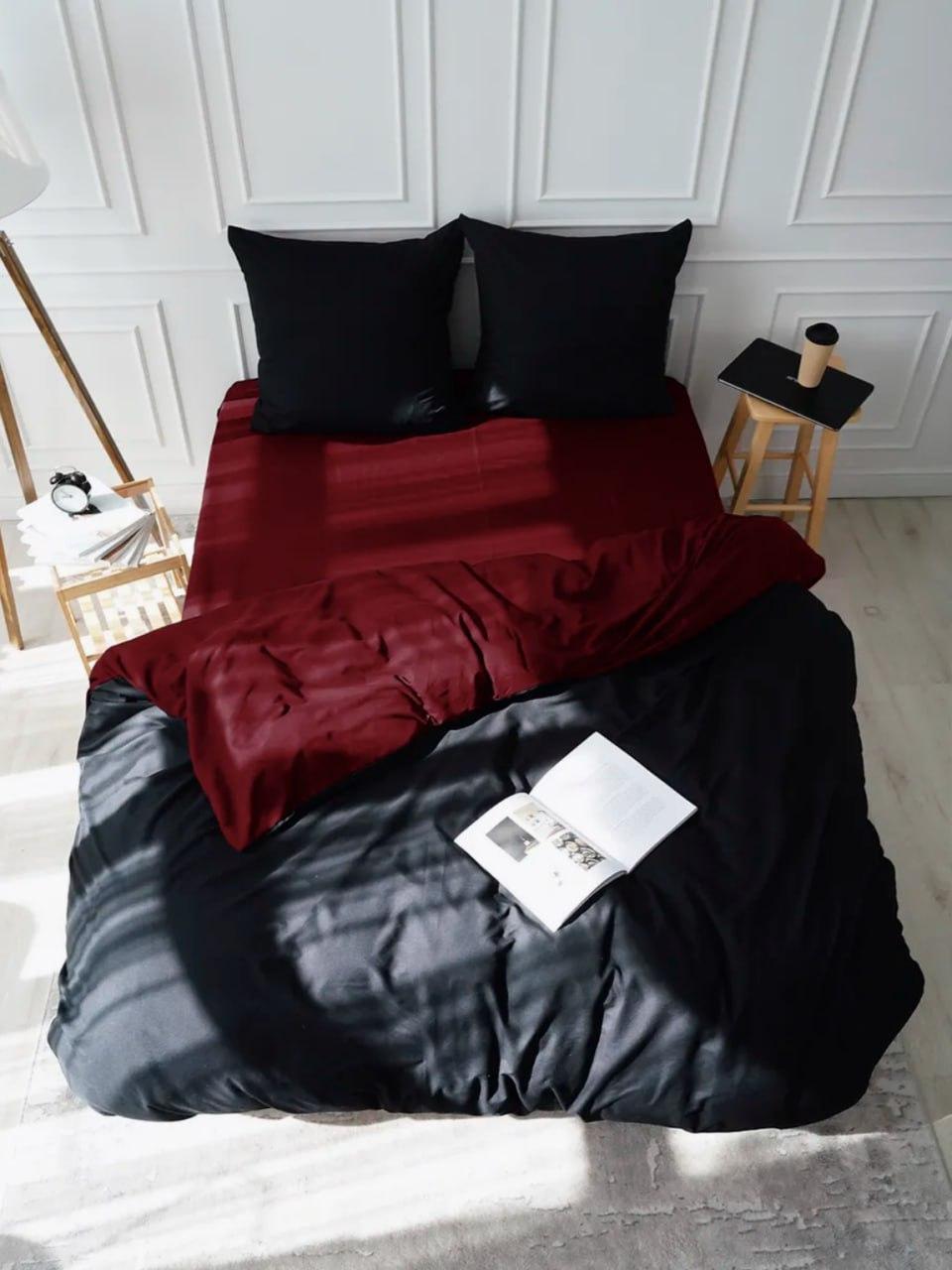 Постільна білизна гіпоалергенна Євро 200х220 наволочка 50х70 2шт Чорно червоний (П4К-Post-ukr-0014-03) - фото 1 Постільна білизна гіпоалергенна Євро 200х220 наволочка 50х70 2шт Чорно червоний (П4К-Post-ukr-0014-03) - фото 1