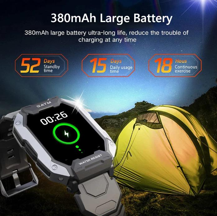 Умные часы мужские Uwatch Tank C20 Camouflage Black - фото 5