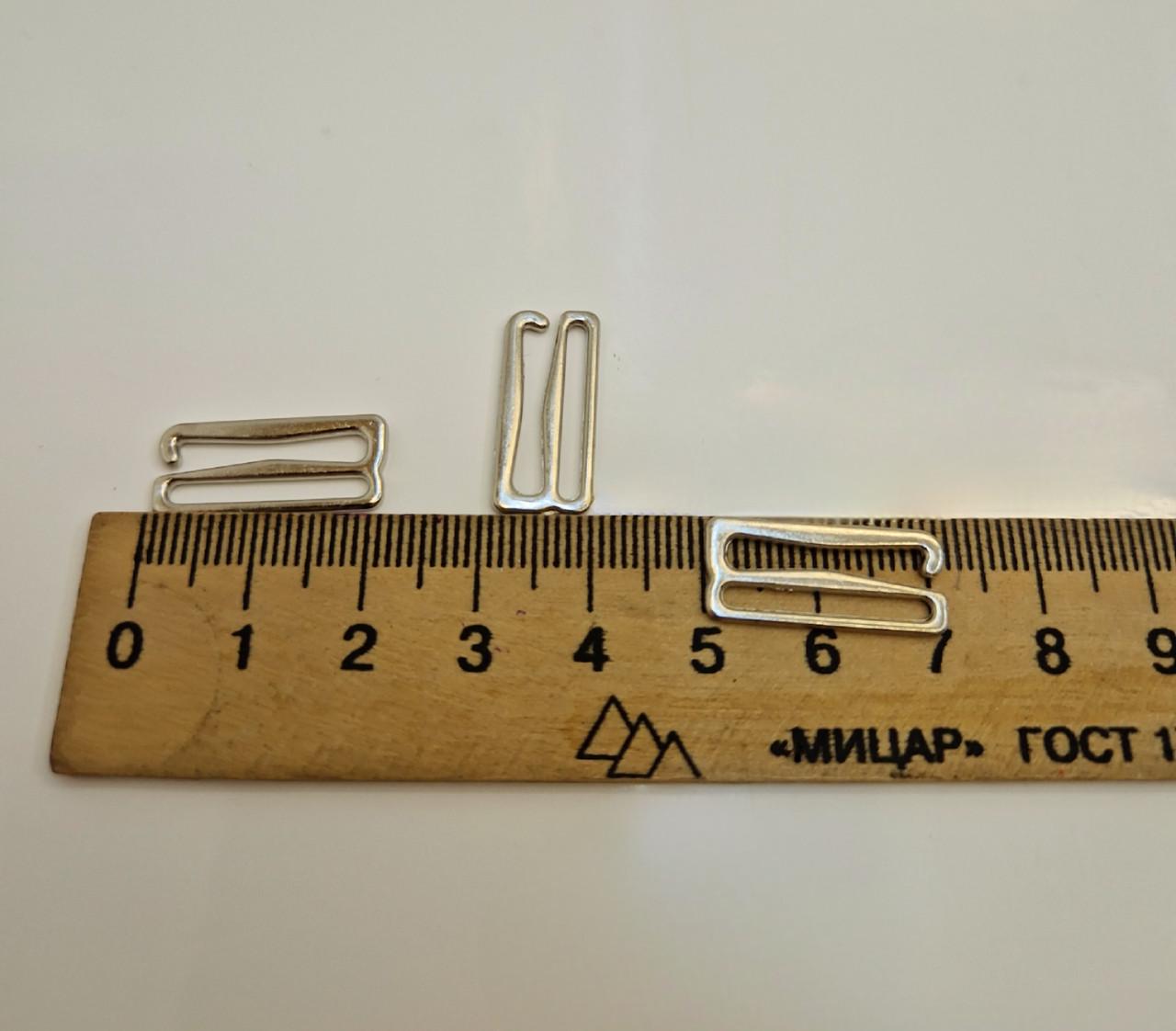 Гачок металевий для бретелів бюстгальтера 2 см Нікель (2252002276) - фото 3