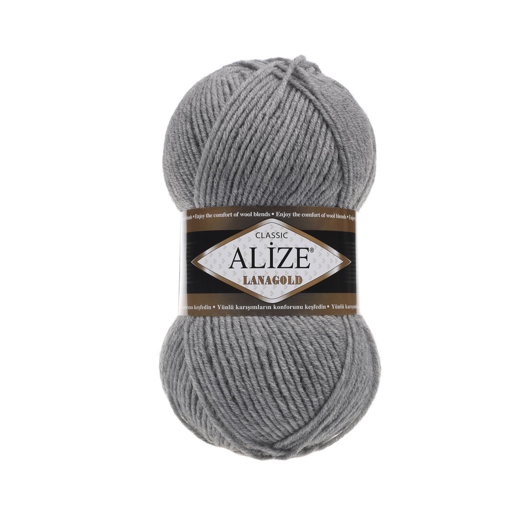 Пряжа Alize Lana Gold 21 Серый меланж (5834)