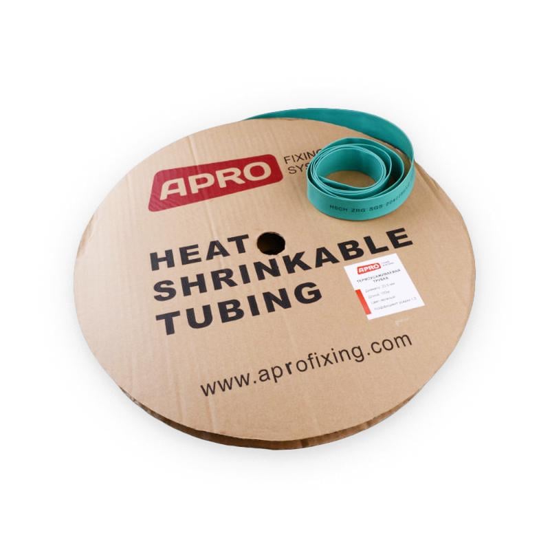 Трубка термозбіжна Apro 8 мм 100 м Зелений (ZRB-8G)