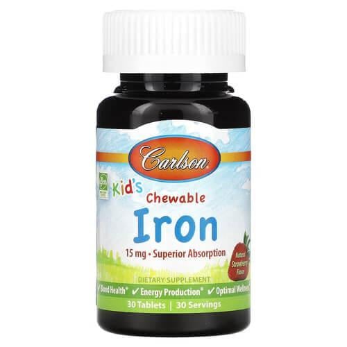 Железо Carlson Kid's Chewable Iron 15 мг 30 Tablets (CAR-55930)