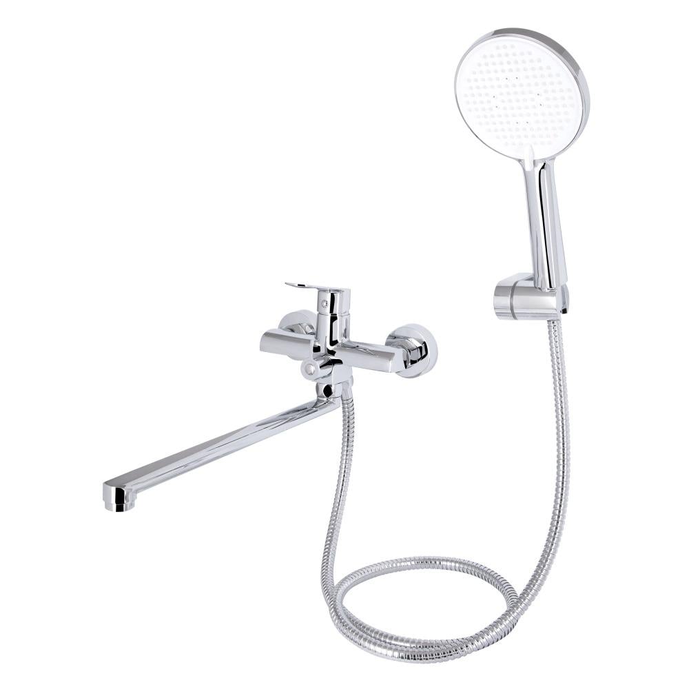 Змішувач для ванни Qtap Evia з довгим поворотним виливом та душем QTEVI260CRM47579 латунний (31517837)