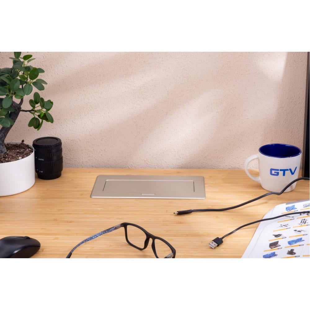 Розетка меблева в стільницю врізна GTV 2хShuko USB-A/C без кабелю Білий (28688658) - фото 12