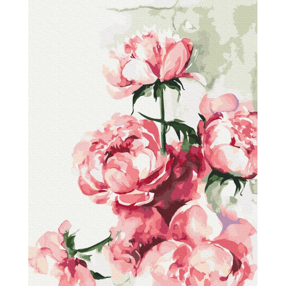 Картина за номерами Brushme Акварельні півонії Karolina Bundash BS53593 40x50 см (RLT30698)