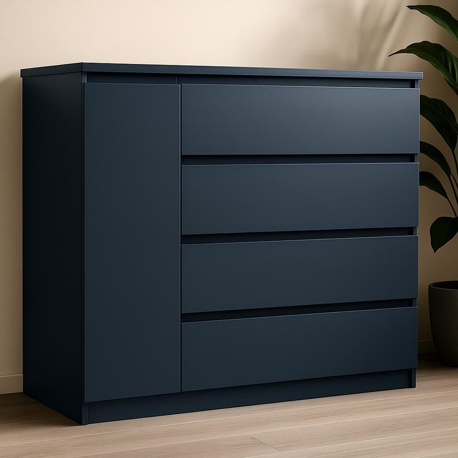 Комод Мастер Форм Брайт ДСП 4/1 1000х376х950 мм левосторонний Антрацитовый