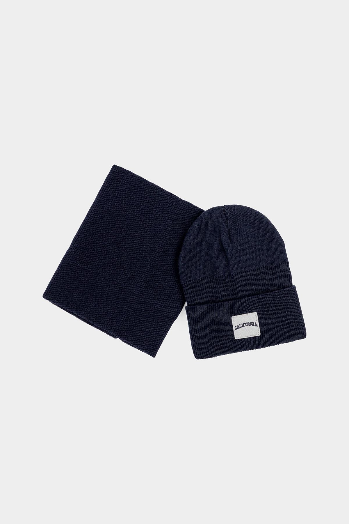 Комплект для мальчика шапка/снуд 54-56 см Темно-синий (ЦБ-00234119)