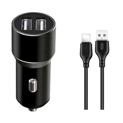 Зарядное устройство автомобильное Xo TZ09 2USB/2,4A/12W Lightning Black