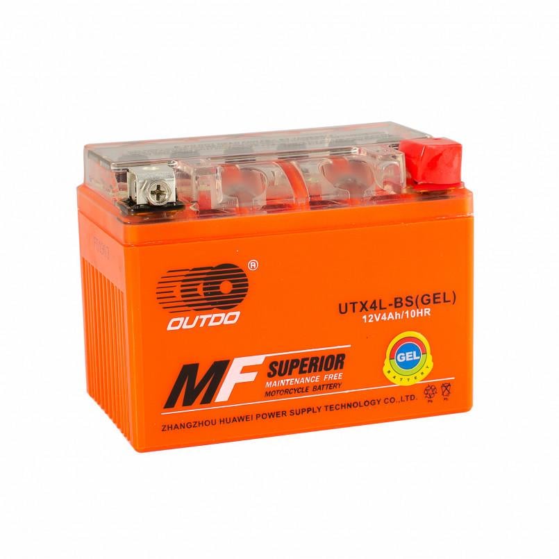 Акумулятор гелієвий мото Outdo UTX4L-BS GEL Q10 Orange 12V 4Ah