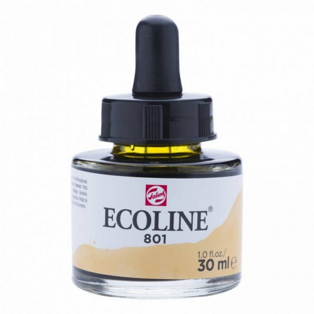 Краска акварельная жидкая Rosa Ecoline 30 мл 3 шт. 801 Золото (8712079407384 11258011)