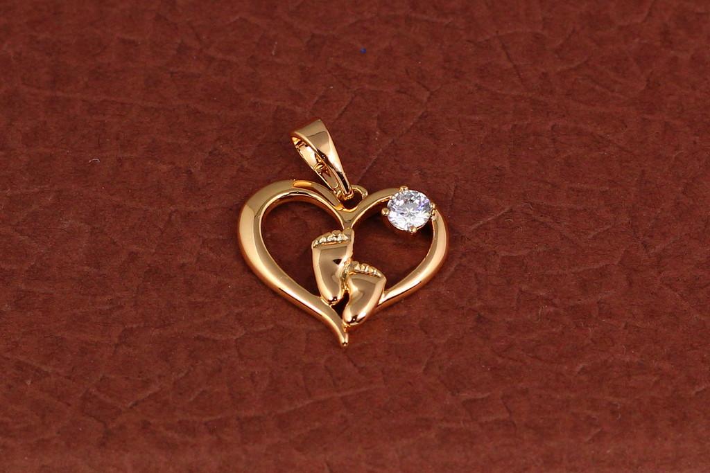 Кулон Xuping Jewelry Ножки младенца 1,5 см Золотистый