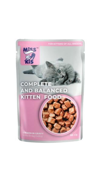 Корм для котят влажный Miss Kis Курица в соусе 80 г (37202514) Корм для котят влажный Miss Kis Курица в соусе 80 г (37202514)
