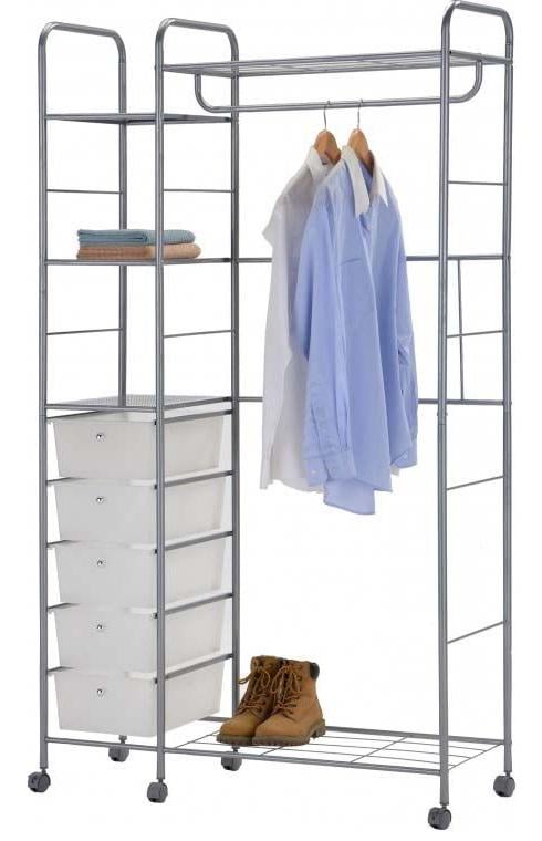 Напольная вешалка стойка для одежды. Передвижная напольная стойка для вещей. Система хранения.