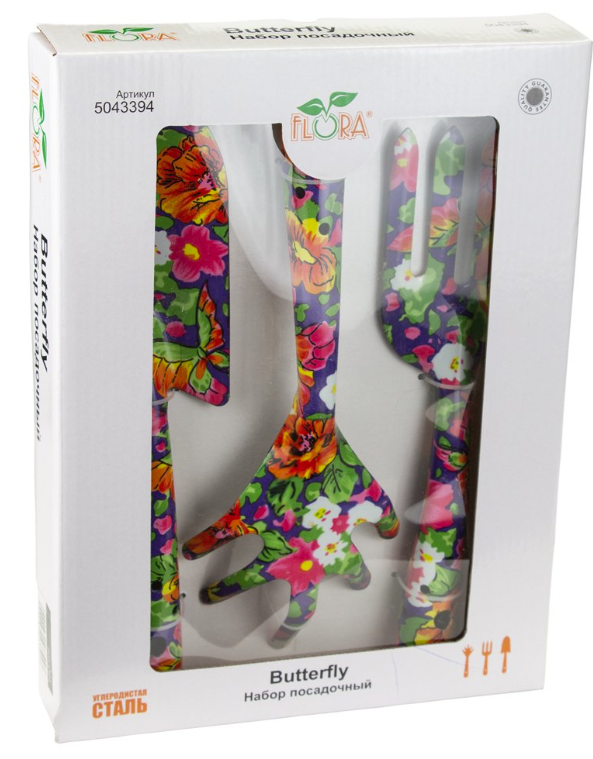 Набор садового инструмента Flora Butterfly 3 шт. (5043394) - фото 3 Набор садового инструмента Flora Butterfly 3 шт. (5043394) - фото 3