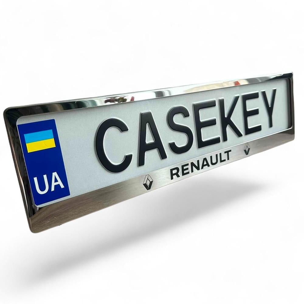 Авторамка метелічна з гравіюванням Renault (rnramkaza1) Авторамка метелічна з гравіюванням Renault (rnramkaza1)