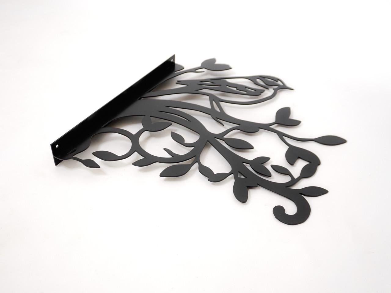 Кронштейн Воробей для кашпо с цветами метал Черный (М007) - фото 2 Кронштейн Воробей для кашпо с цветами метал Черный (М007) - фото 2