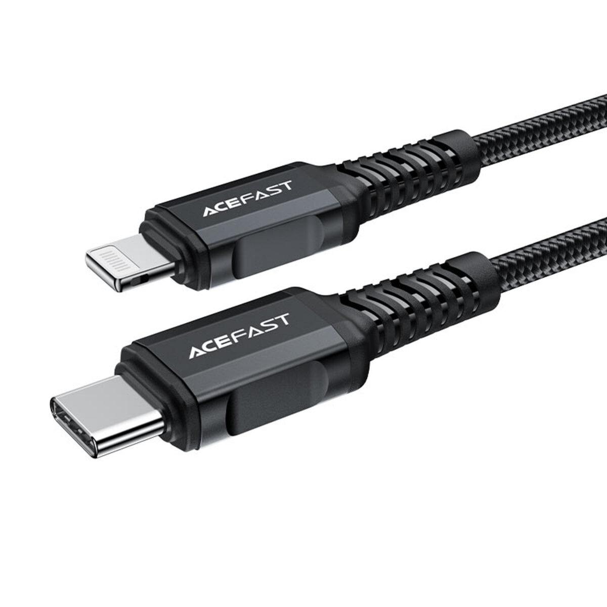 Кабель Acefast C4-01 USB-C-Lightning PD 30 Вт нейлоновый 1,8 м Черный (612460) - фото 2