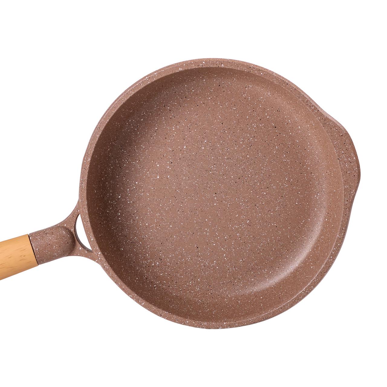 Сковорода алюминиевая MGC мраморная с антипригарным покрытием 1,8 л 24 см Кофейный - фото 2 Сковорода алюминиевая MGC мраморная с антипригарным покрытием 1,8 л 24 см Кофейный - фото 2