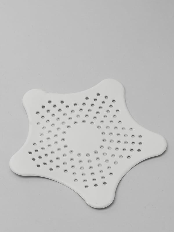 Заглушка зливна з ситечком у раковину вловлює волосся та запобігає засміванн Білий (29223)