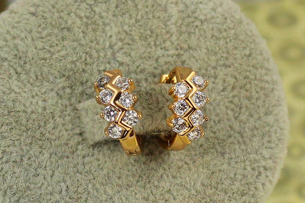 Сережки кільця Хuping Jewelry кільця самшит 1,2 см Золотистий (28118156)