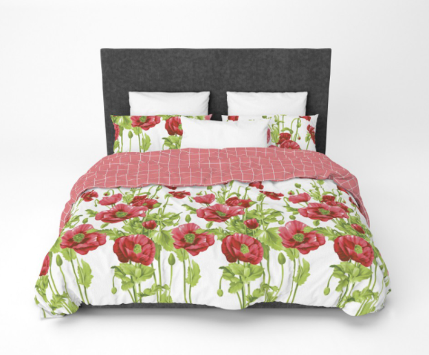 Комплект постельного белья ТЕП Ranforce полуторный 707 Маковый букет (CN13328)