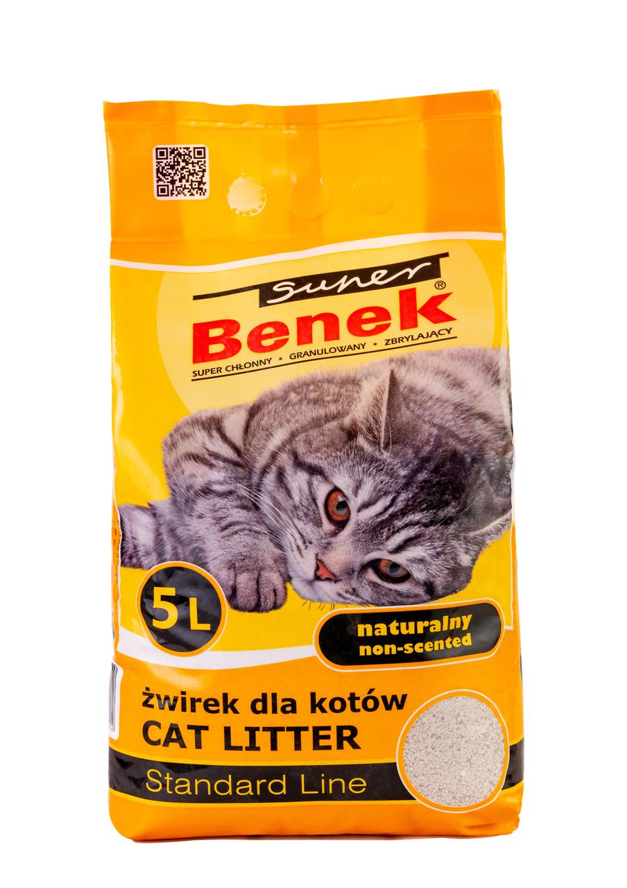Наполнитель для лотков бентонитовый Super Benek 7010012 Натуральный 5 л