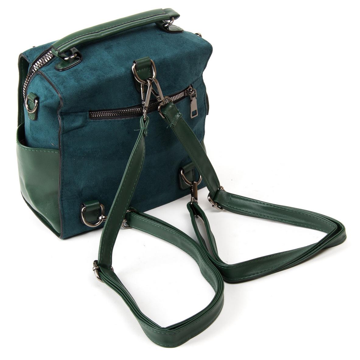 Женская сумка-рюкзак из замша Fashion 11045 Зеленый - фото 2 Женская сумка-рюкзак из замша Fashion 11045 Зеленый - фото 2