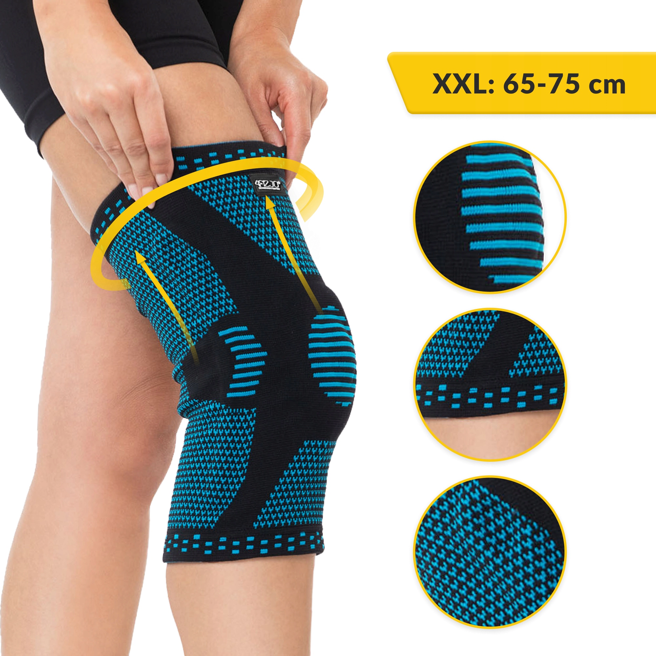 Фіксатор для коліна 4fizjo зі стабілізацією колінної чашечки 1 шт. XXL (P-5907739317964) - фото 9 Фіксатор для коліна 4fizjo зі стабілізацією колінної чашечки 1 шт. XXL (P-5907739317964) - фото 9