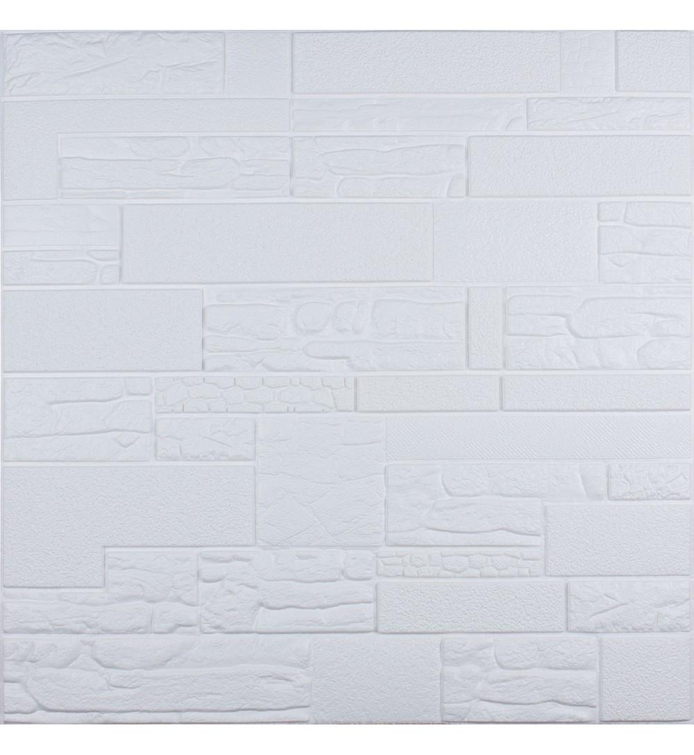 Панель-самоклейка под белый рваный комбинированный кирпич 700x700x5 мм