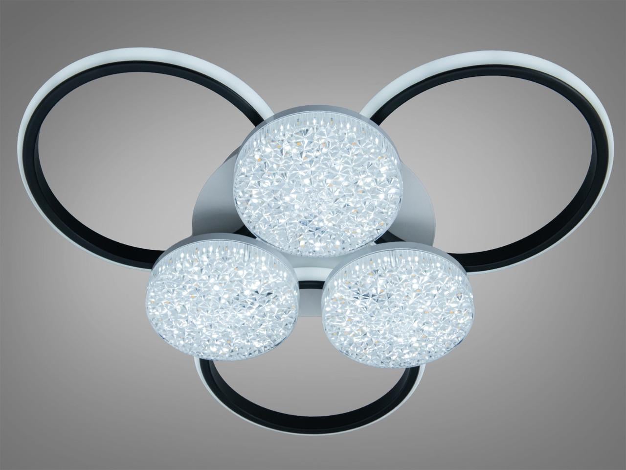Люстра для гостиной LED Diasha 2562WH+BK DIMMER 82 Вт с пультом Белый/Черный (3003780589)