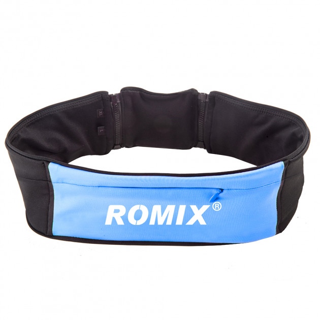 Сумка на пояс спортивна Romix з трьома кишенями на блискавці Синій (RH26-L&XL BL)