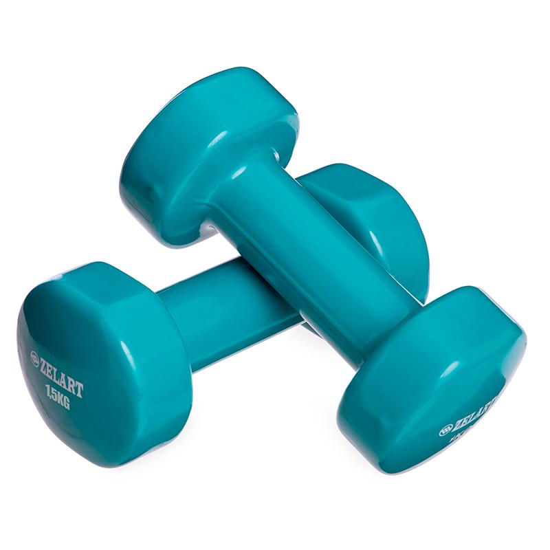 Гантелі для фітнесу TA-5225 1,5 кг Бірюзовий (56363038) - фото 1 Гантелі для фітнесу TA-5225 1,5 кг Бірюзовий (56363038) - фото 1