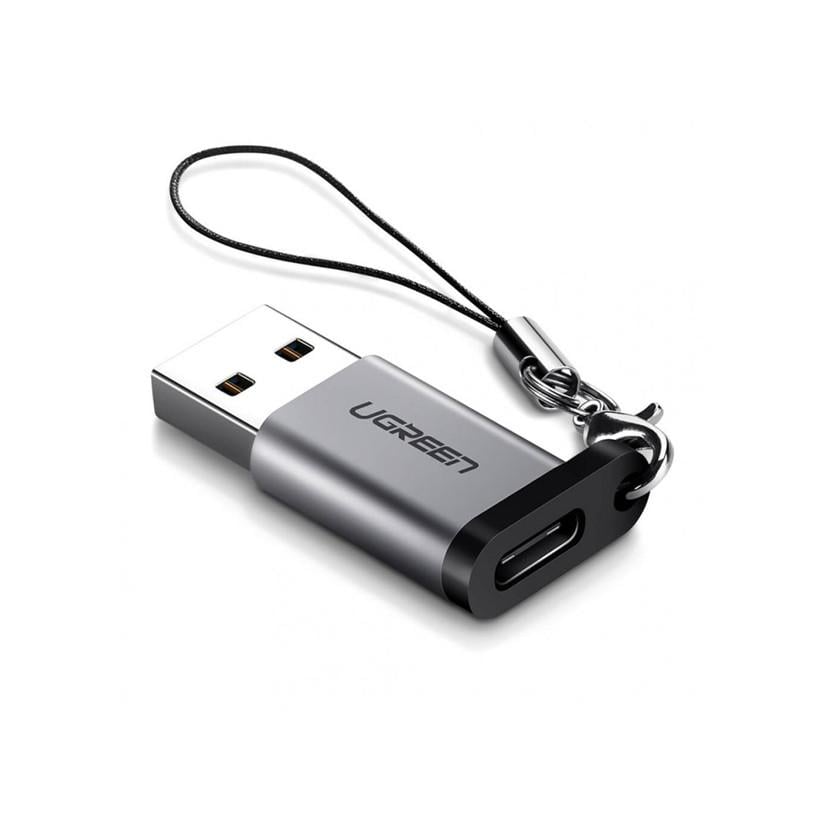 Переходник-адаптер USB 3.0 к Type-C Ugreen US276 Темно-серый