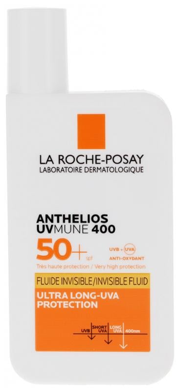 Солнцезащитный флюид для чувствительной кожи лица La Roche-Posay Anthelios UVmune 400 Fluide Invisible SPF50+ 50 ml