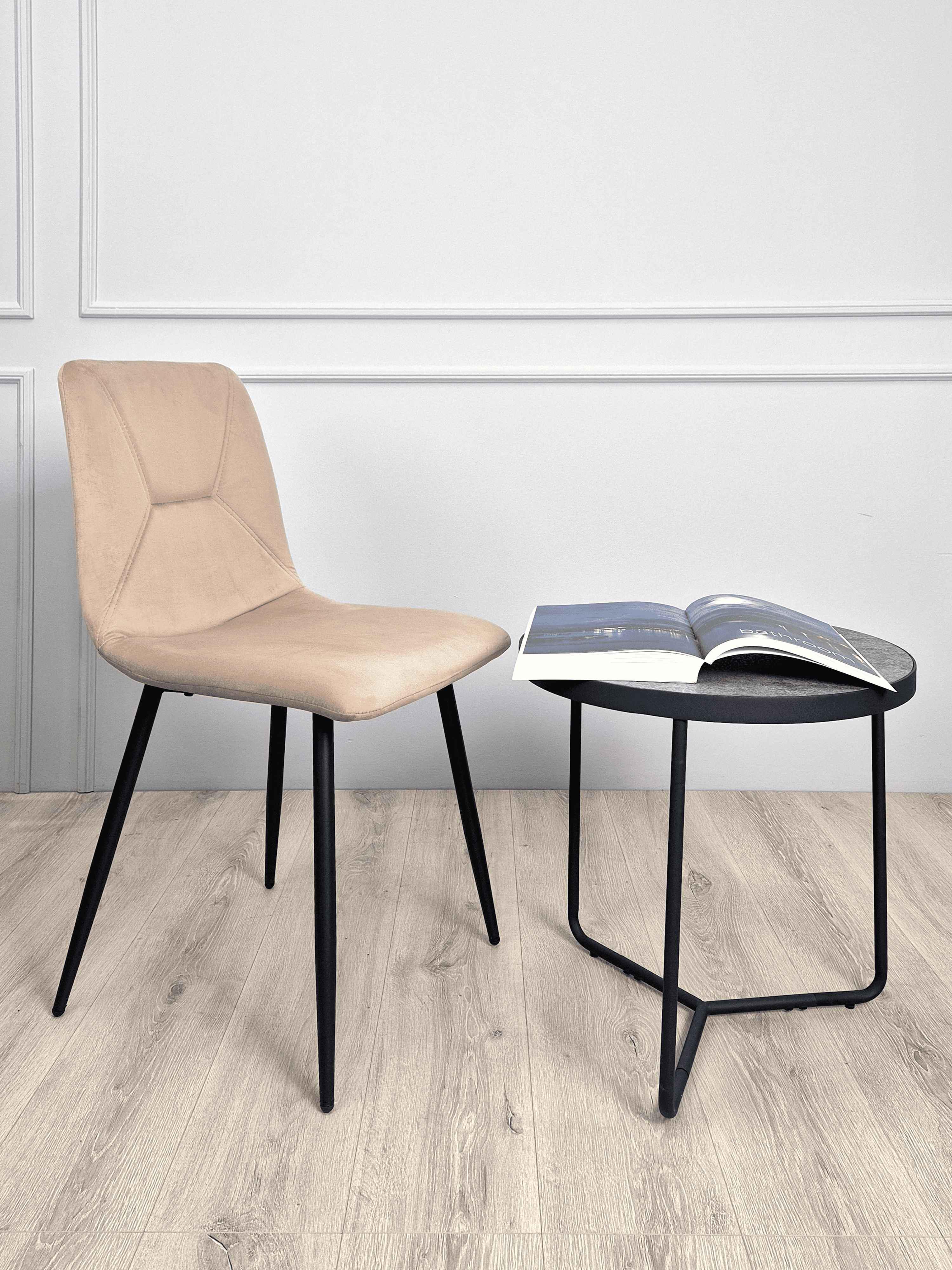 Стул кухонный Intarsio Mark велюр Черный/Бежевый - фото 7 Стул кухонный Intarsio Mark велюр Черный/Бежевый - фото 7