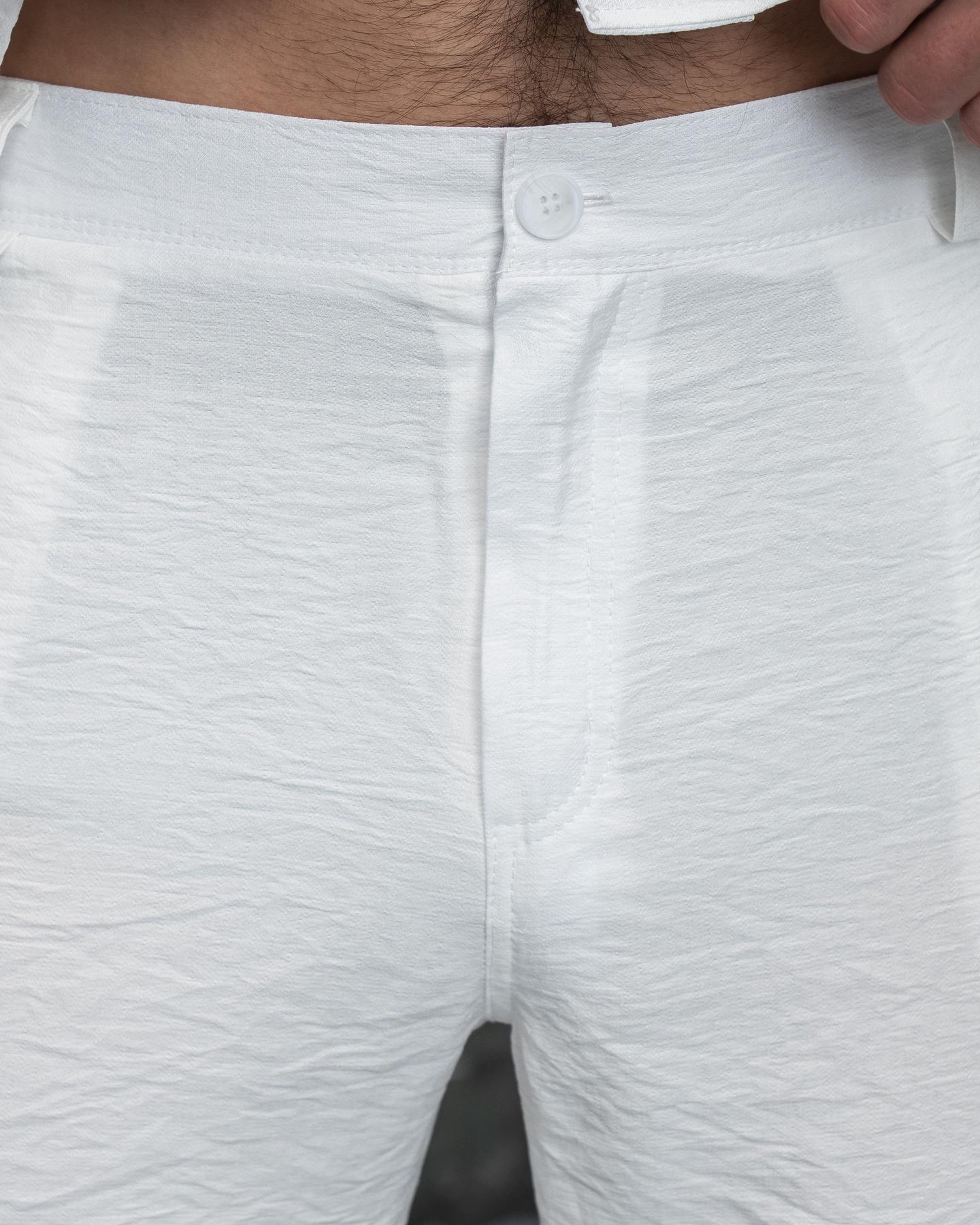 Шорти чоловічі класичні Aero лляні 4XL Молочний (26377/3/7) - фото 4