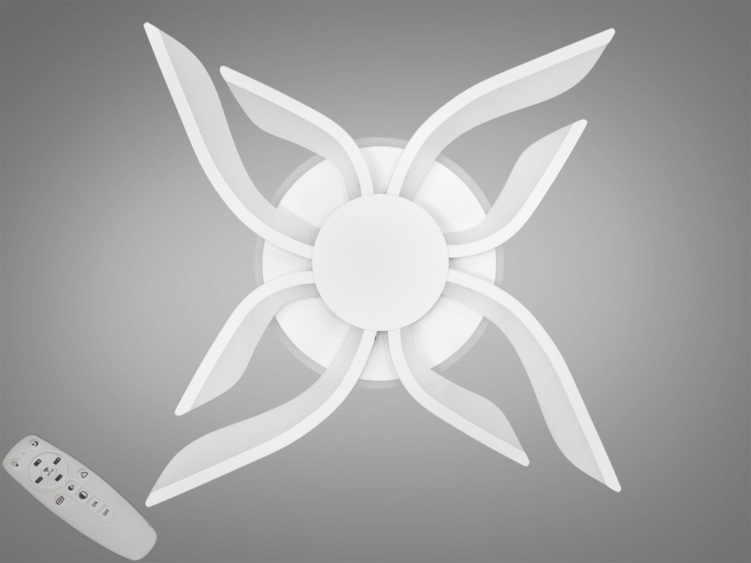 Люстра led з пультом диммером підсвіткою 67W Білий (2481/4/4WH 3col dim)