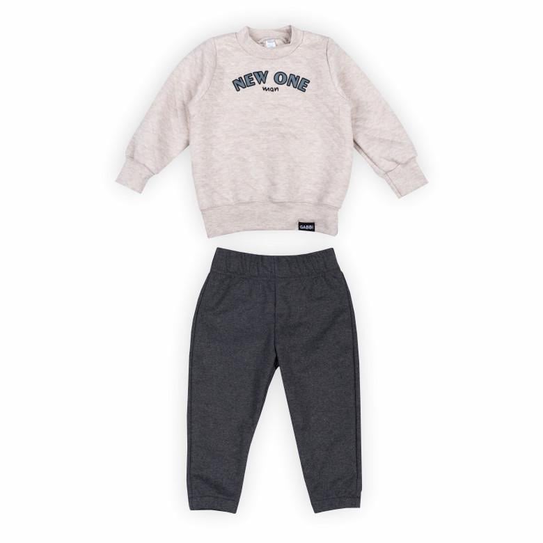 Костюм детский для мальчика Gabbi KS-24-14 80 см Бежевый/Антрацитовый (13908)