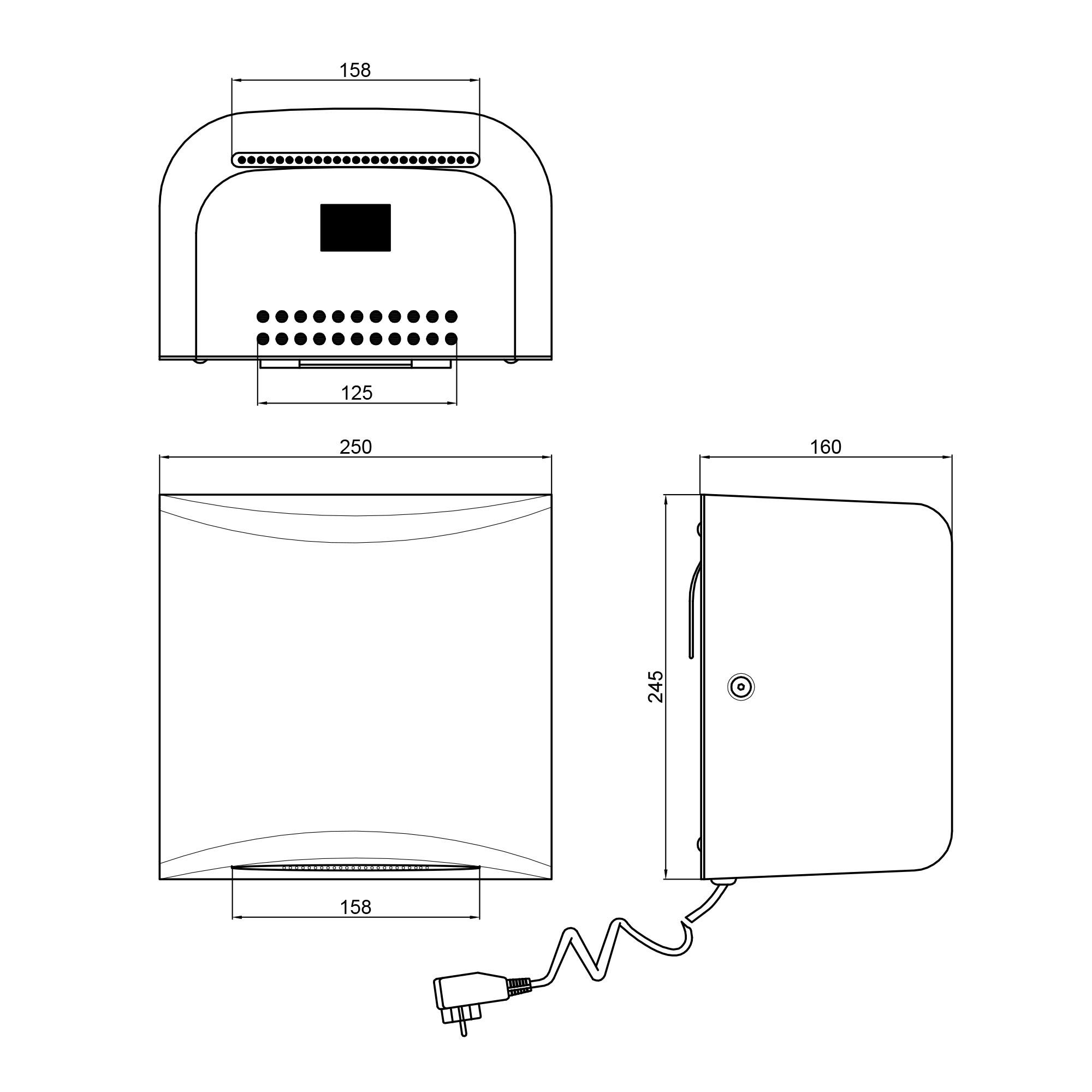 Сушилка для рук Q-tap Susici S950MS 950 Вт (SD00042870) - фото 2