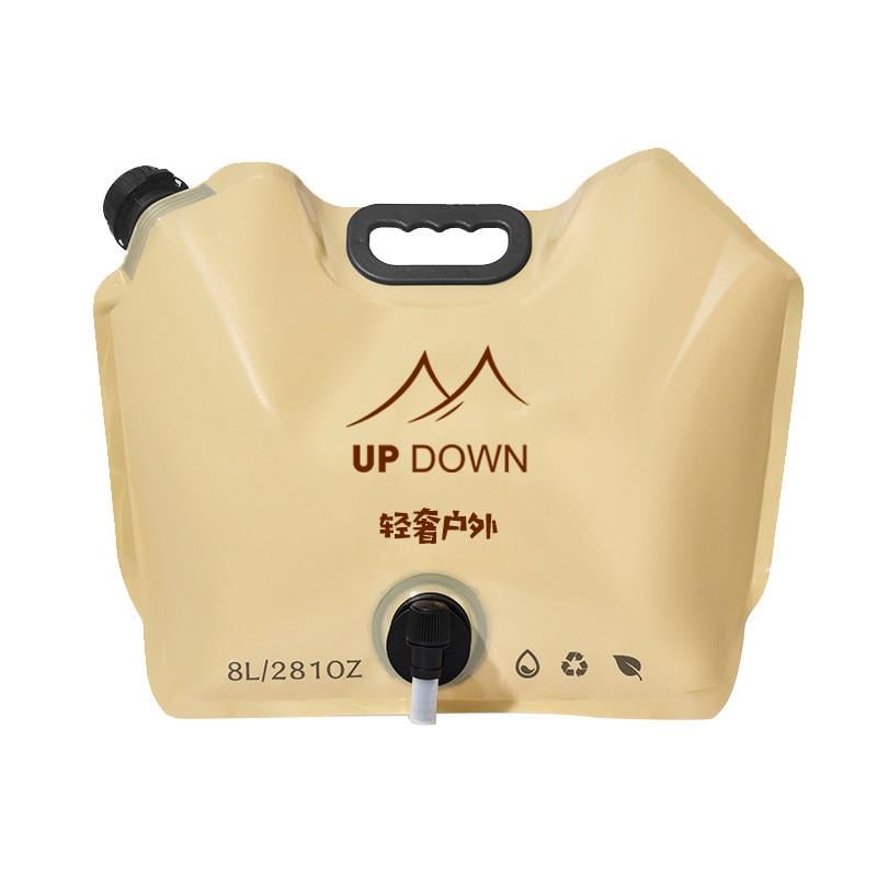 Туристическая канистра-пакет для воды Up Down UD-SD201 с краном/складная/пищевая 8 л Sand Khaki (31457493)