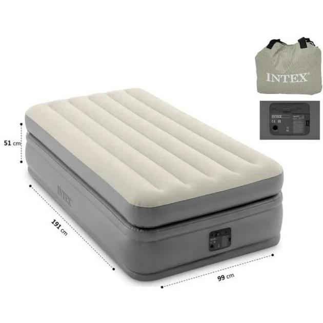 Кровать надувная односпальная Intex 64162 99х191х51 см со встроенным насосом (29734754) - фото 4 Кровать надувная односпальная Intex 64162 99х191х51 см со встроенным насосом (29734754) - фото 4